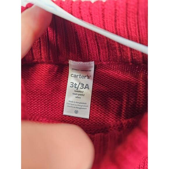 Carters Poncho Sweater Girls 3T Swiss Dot Red Christmas Holiday New - Picture 4 of 7